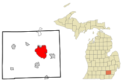 Washtenaw County Michigan Incorporated and Unincorporated areas Ann Arbor Highlighted